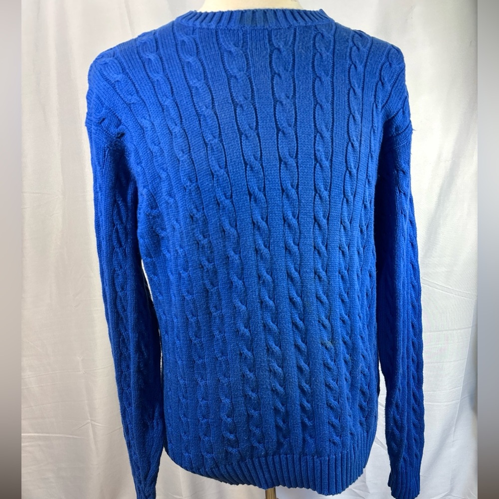 J. Crew Men's Deep Blue Cable Knit Sweater - Picture 6 of 6